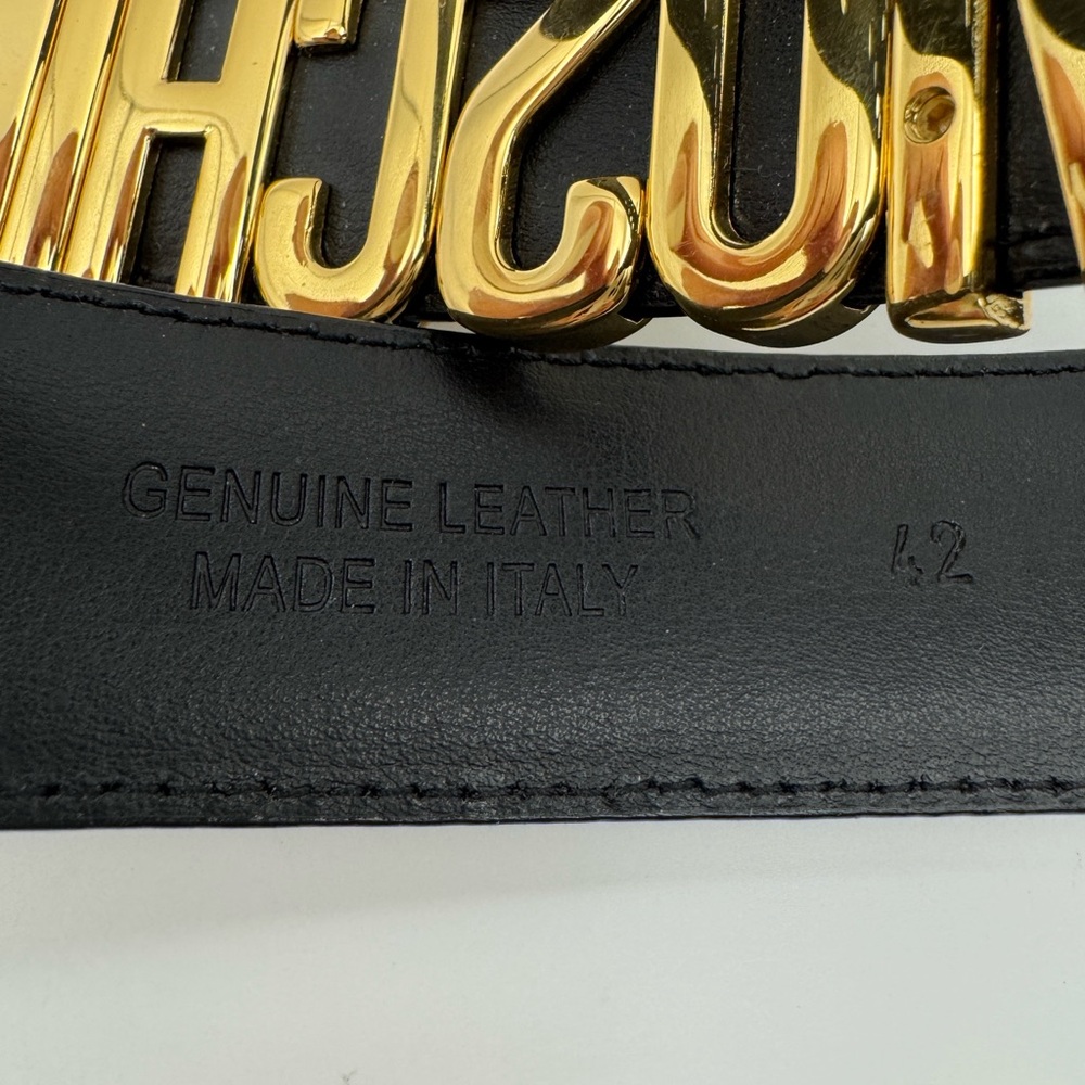 Moschino black and gold leather belt sz 85 - Picture 4 of 5